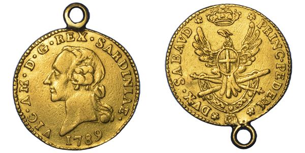 REGNO DI SARDEGNA. VITTORIO AMEDEO III DI SAVOIA, 1773-1796. Mezza Doppia Nuova 1789. Torino.