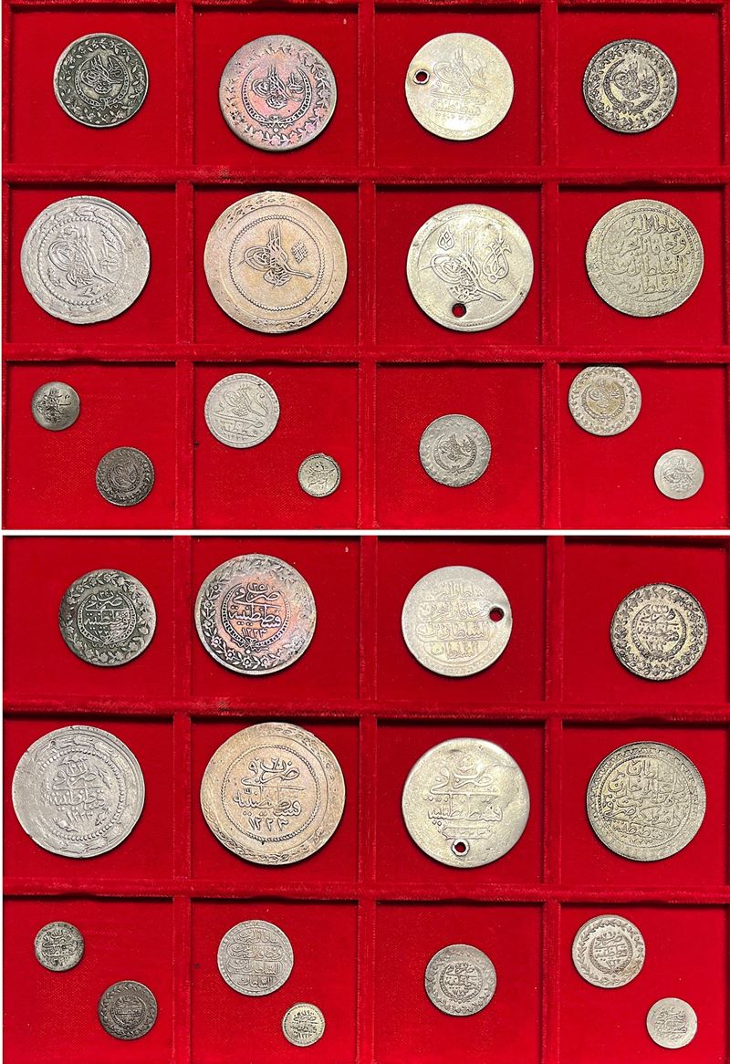 IMPERO OTTOMANO. MAHMUD II, 1808-1839 (1223-1255). Lotto di quindici monete.  - Asta Numismatica - Cambi Casa d'Aste