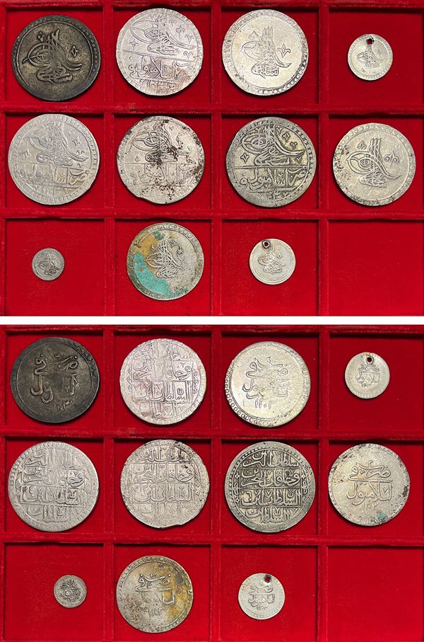 IMPERO OTTOMANO. SELIM III, 1789-1807 (1203-1222). Lotto di undici monete.
