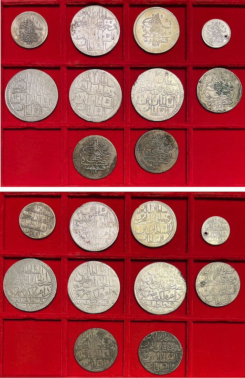 Impero ottomano, Abdul Hamid I (1774-1789), Lotto di dieci monete in argento