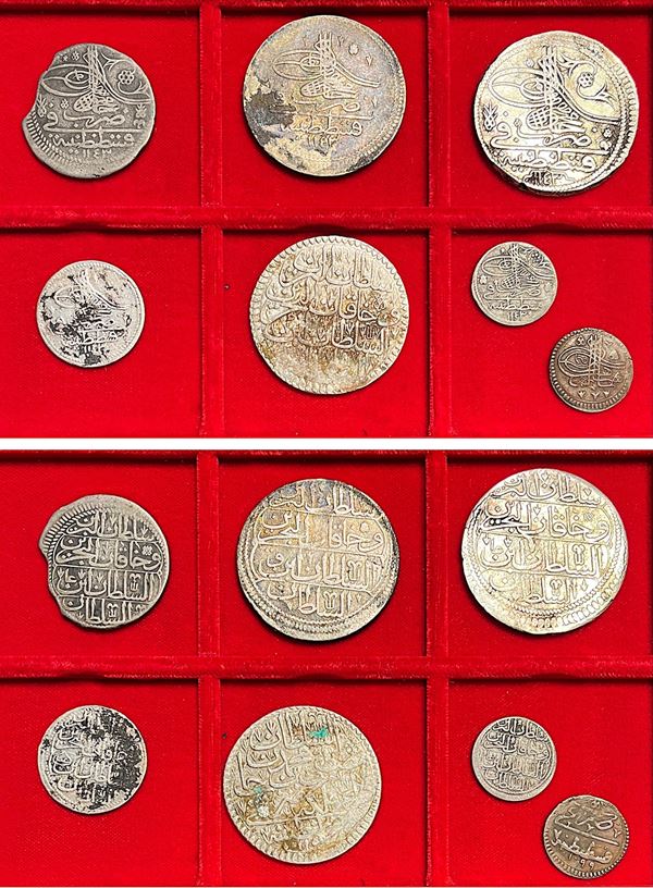 IMPERO OTTOMANO. Lotto di sette monete.