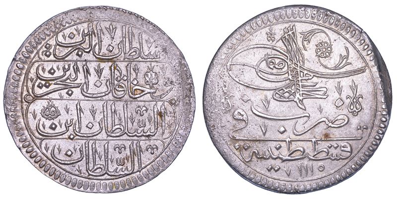 IMPERO OTTOMANO. AHMED III, 1703-1730 (1115-1143). Kurush 1115.  - Asta Numismatica - Cambi Casa d'Aste