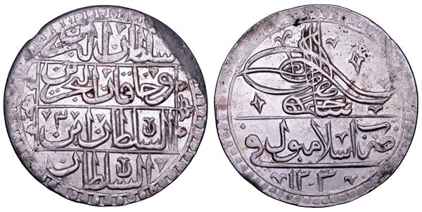 IMPERO OTTOMANO. SELIM III, 1789-1807 (1203-1222). Yuzluk 1203 (anno 3).