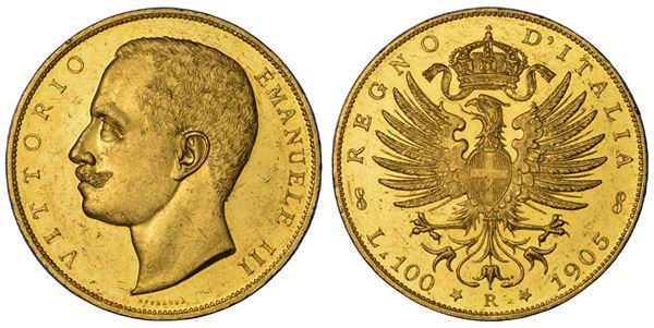 REGNO D'ITALIA. VITTORIO EMANUELE III DI SAVOIA, 1900-1946. 100 Lire 1905.