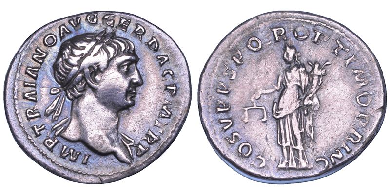 TRAIANO, 98-117. Denario, anni 108-109.  - Asta Numismatica - Cambi Casa d'Aste