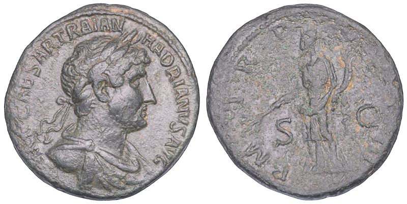 ADRIANO, 117-138. Asse, anni 121-122.  - Auction Numismatics - Cambi Casa d'Aste