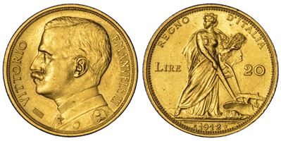 Vittorio Emanuele III di Savoia, 20 Lire Regno d’Italia (1912)