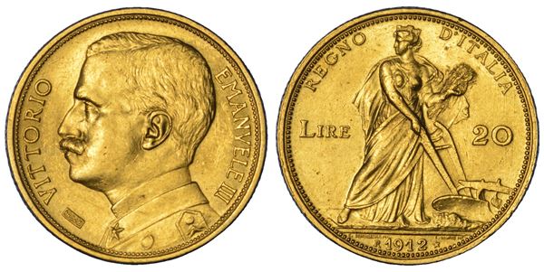 REGNO D'ITALIA. VITTORIO EMANUELE III DI SAVOIA, 1900-1946. 20 Lire 1912.