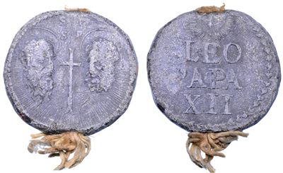 Sermattei della Genga (Annibale), Bolla papale dello Stato Pontificio con raffigurazione di San P...