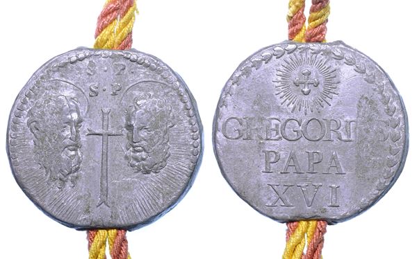 STATO PONTIFICIO. GREGORIO XVI (Bartolomeo Alberto Cappellari), 1831-1846. Bolla papale con manoscritto su pergamena.