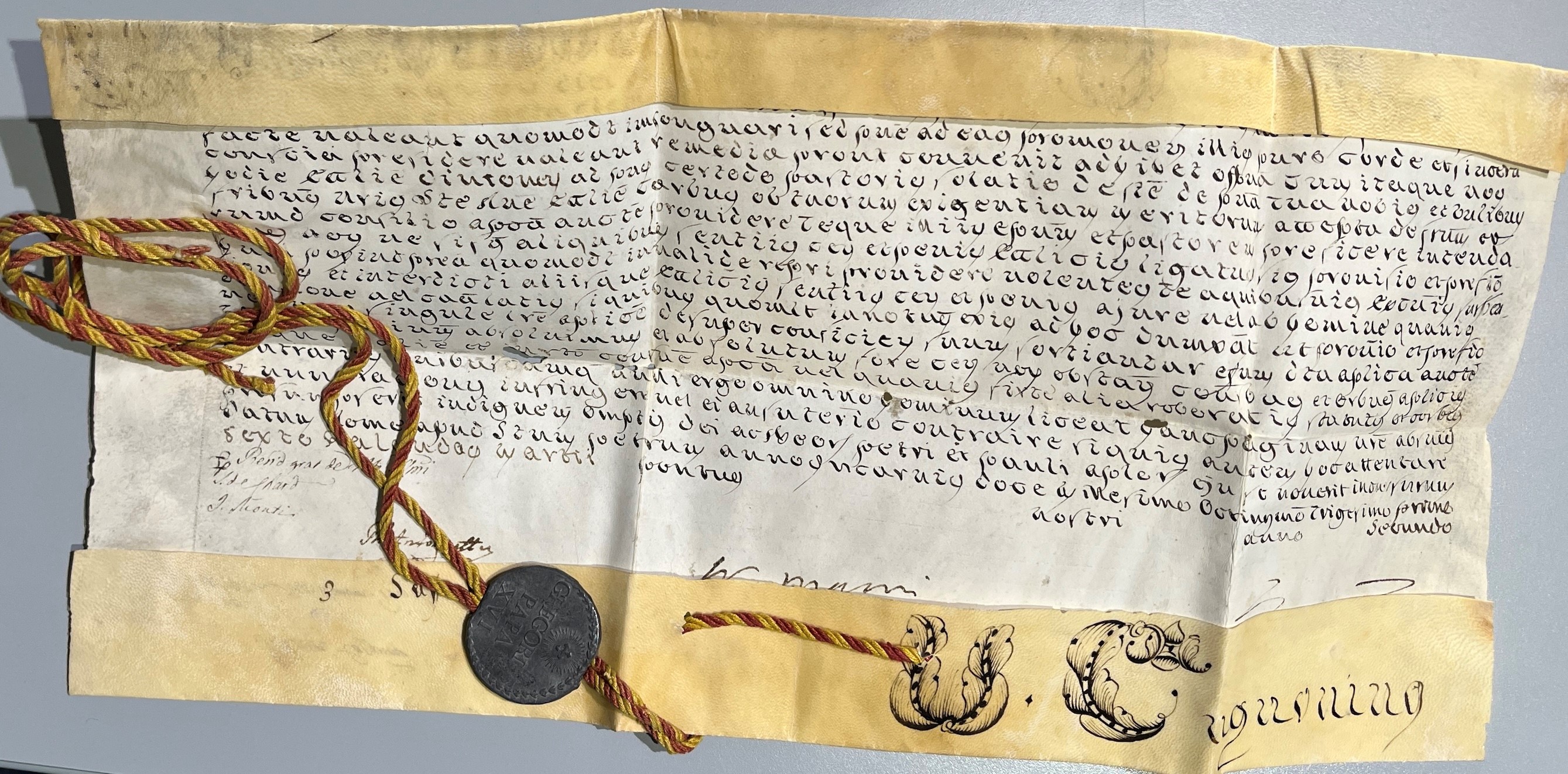 Cappellari (Bartolomeo Alberto), Bolla papale dello Stato Pontificio con manoscritto su pergamena...
