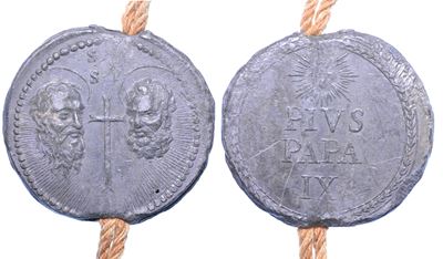 Mastai Ferretti (Pio IX), Stato Pontificio. Bolla papale con manoscritto su pergamena (1846–1878)