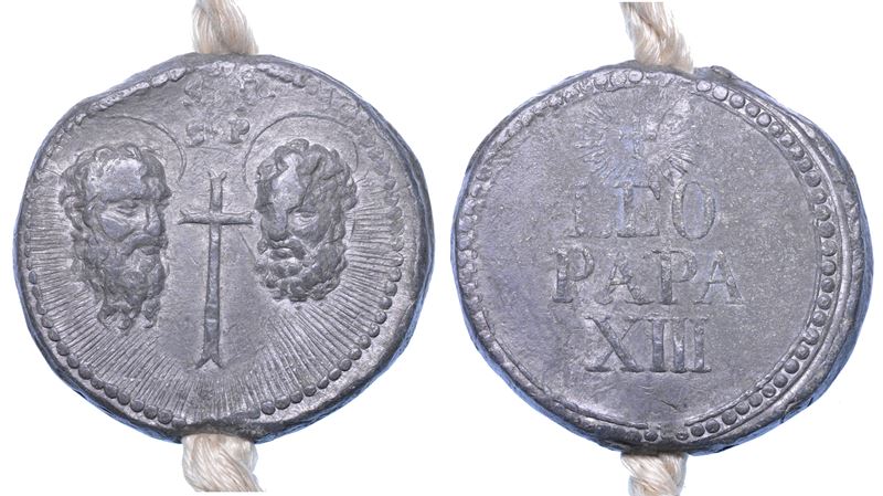 Leone XIII (Vincenzo Gioacchino Luigi Pecci), Bolla papale con manoscritto su pergamena (1878-190...
