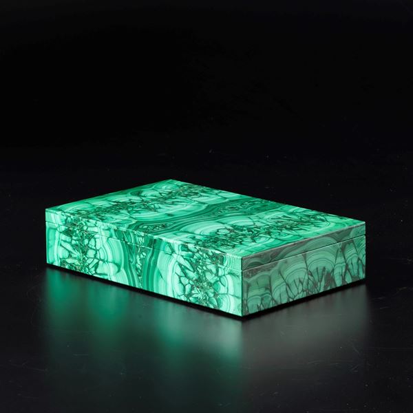 A large, elegant box made of floral malachite