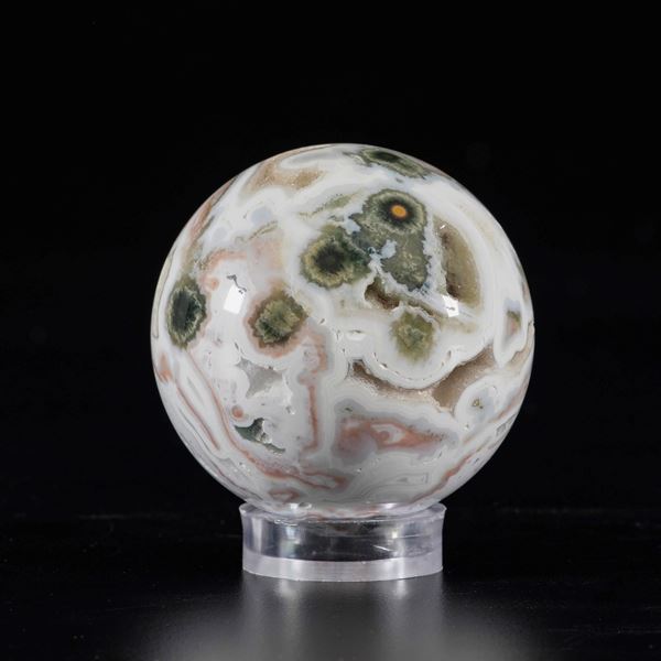 Orbicular jasper sphere