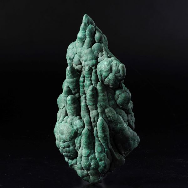 Large stalactite formation made of malachite