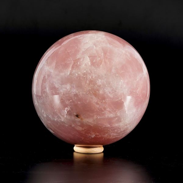 Large rose quartz sphere
