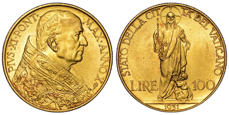 Pio XI (Achille Ratti), Vaticano, 100 Lire 1931/A. X