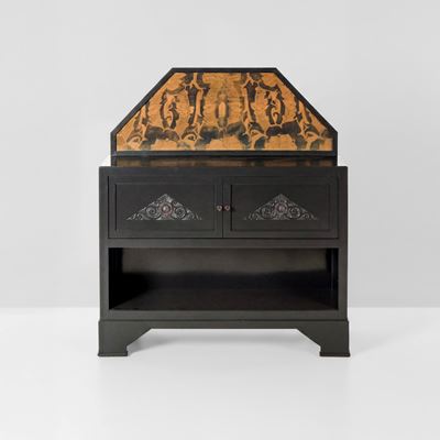 Mobile Buffet (legno laccato con elementi metallici) con tessuto