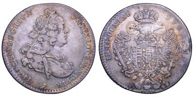 Francesco III di Lorena, Francescone 1748 (Firenze), busto laureato e corazzato