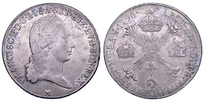 Francesco I (II) d’Asburgo-Lorena, Crocione 1796 (Milano), argento