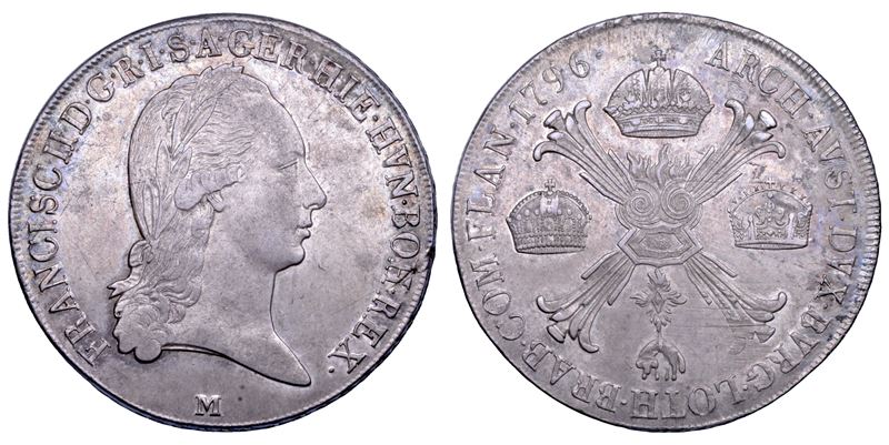 MILANO. FRANCESCO I (II) D'ASBURGO LORENA, Duca di Milano e Mantova, 1792-1800. Crocione 1796.  - Asta Numismatica - Cambi Casa d'Aste