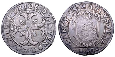Antonio Priuli (1618-1623), Scudo della croce da 140 soldi (Venezia), argento