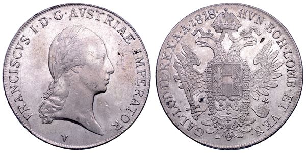 VENEZIA. FRANCESCO I D'ASBURGO-LORENA, 1815-1835. Tallero 1818.