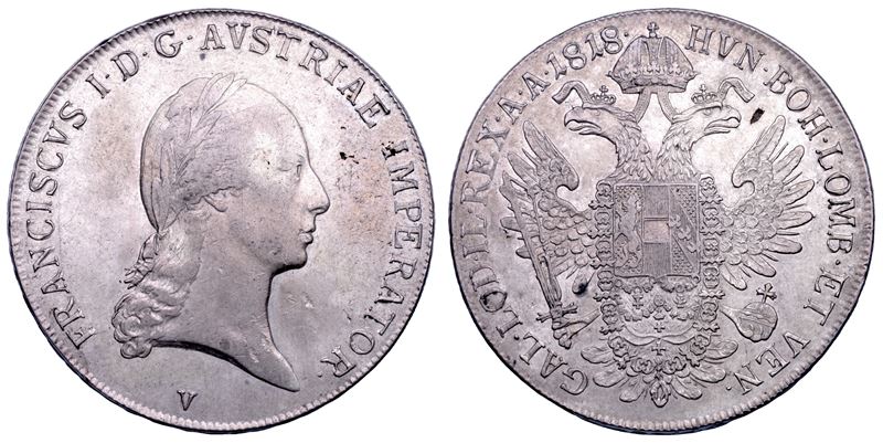 VENEZIA. FRANCESCO I D'ASBURGO-LORENA, 1815-1835. Tallero 1818.  - Asta Numismatica - Cambi Casa d'Aste