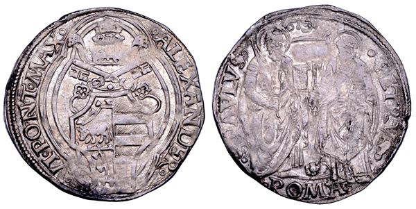 STATO PONTIFICIO. ALESSANDRO VI (Rodrigo de Borja), 1492-1503. Grosso. Roma.