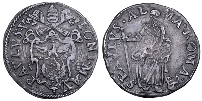 STATO PONTIFICIO. PAOLO V (Camillo Borghese), 1605-1621. Testone A. V.  - Asta Numismatica - Cambi Casa d'Aste