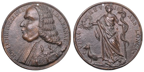 BOLOGNA. GIUSEPPE POZZI (medico anatomista 1697-1752). Medaglia in bronzo.