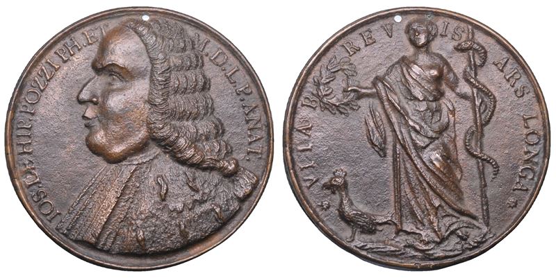 BOLOGNA. GIUSEPPE POZZI (medico anatomista 1697-1752). Medaglia in bronzo.  - Auction Numismatics - Cambi Casa d'Aste