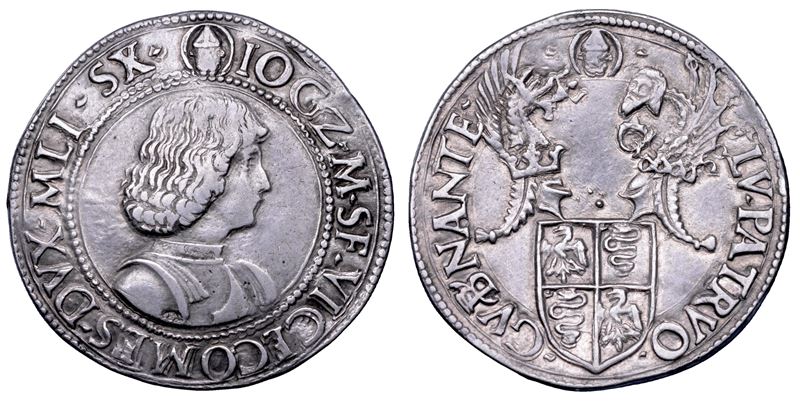 Gian Galeazzo Maria Sforza, Testone (o Grosso da 20 Soldi) della Reggenza di Ludovico Maria Sforz...