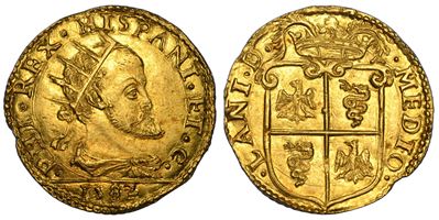 Filippo II d’Asburgo, Doppia 1582 (Milano)