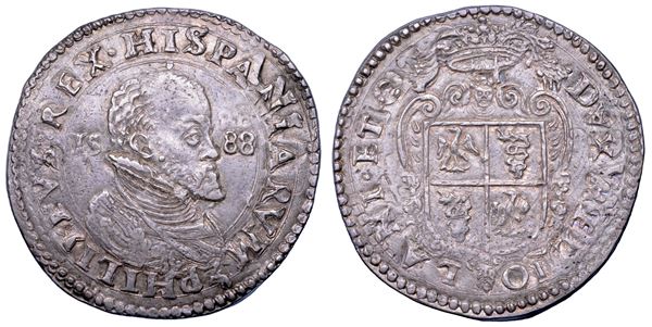 MILANO. FILIPPO II D'ASBURGO, 1554-1598. Scudo d'argento 1588.