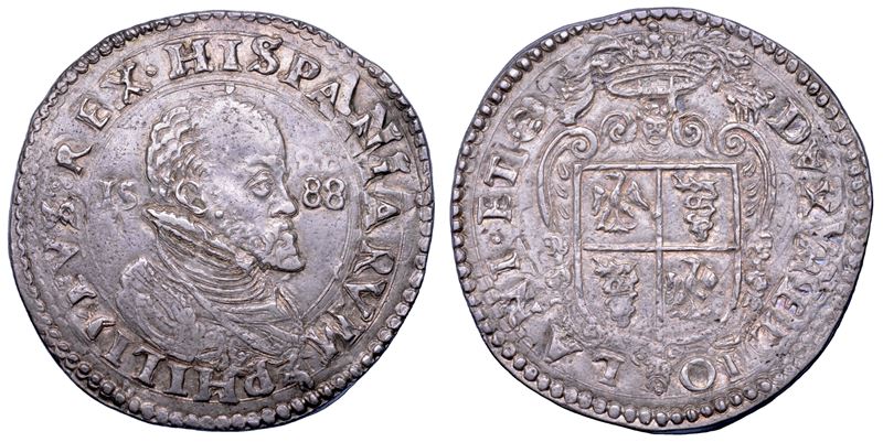 Filippo II d’Asburgo, Scudo d’argento (Milano), 1588