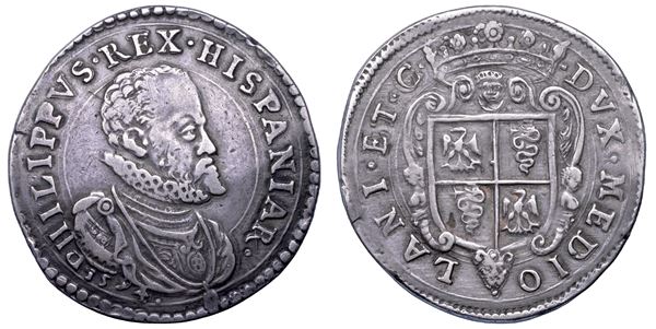 MILANO. FILIPPO II D'ASBURGO, 1554-1598. Scudo d'argento 1594.
