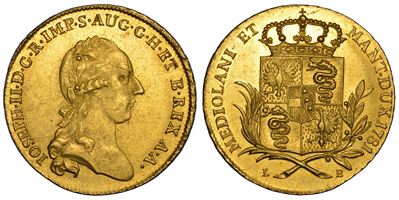 Giuseppe II d’Asburgo-Lorena, Doppia 1781 (Milano), oro