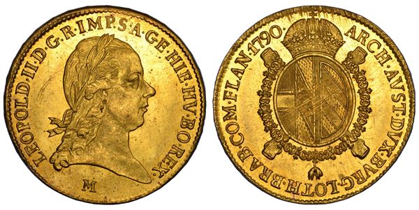 MILANO. LEOPOLDO II D'ASBURGO-LORENA, 1790-1792. Sovrano 1790.
