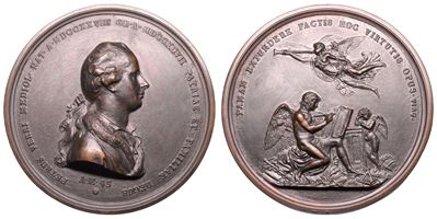 Pietro Verri, Medaglia in bronzo con busto e scena allegorica della Fama