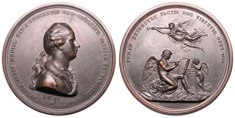 MILANO. PIETRO VERRI, 1728-1797. Medaglia in bronzo.  - Asta Numismatica - Cambi Casa d'Aste
