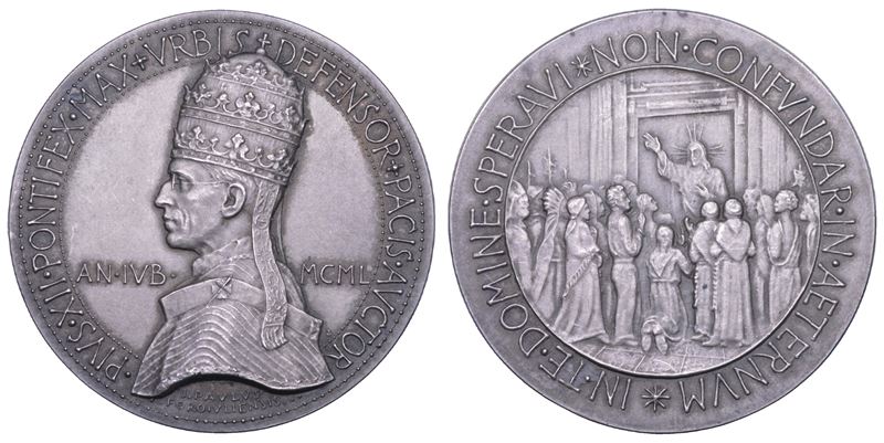 VATICANO. PIO XII (Eugenio Pacelli), 1939-1958. Medaglia in argento del Giubileo 1950.  - Asta Numismatica - Cambi Casa d'Aste