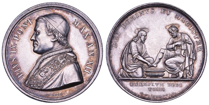 Giovanni Maria Mastai Ferretti (Pio IX), Medaglia in argento per la Lavanda dei piedi del Giovedì...