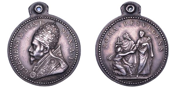 STATO PONTIFICIO. CLEMENTE X (Emilio Altieri), 1670-1676. Medaglia portativa in argento 1670/A. I.