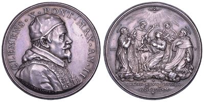 Emilio Altieri (Clemente X), Medaglia in argento, Canonizzazione di cinque Santi, 1671