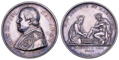 Mastai Ferretti (Pio IX), Lavanda dei piedi del Giovedì Santo. Medaglia in argento, 1860/A