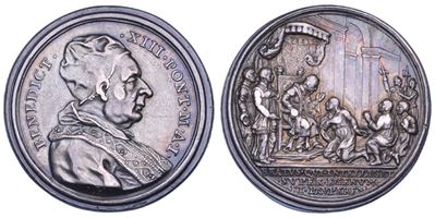 Orsini (Benedetto XIII), Medaglia commemorativa in argento «Carità del Pontefice»