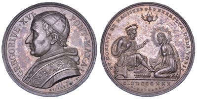 Giuseppe Girometti e Giuseppe Cerbara, Medaglia in argento dello Stato Pontificio: Gregorio XVI, ...