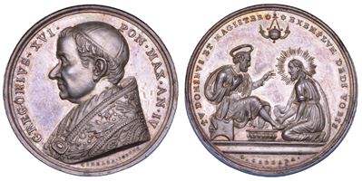 Cappellari (Gregorio XVI), Medaglia in argento “Lavanda dei piedi del Giovedì Santo”